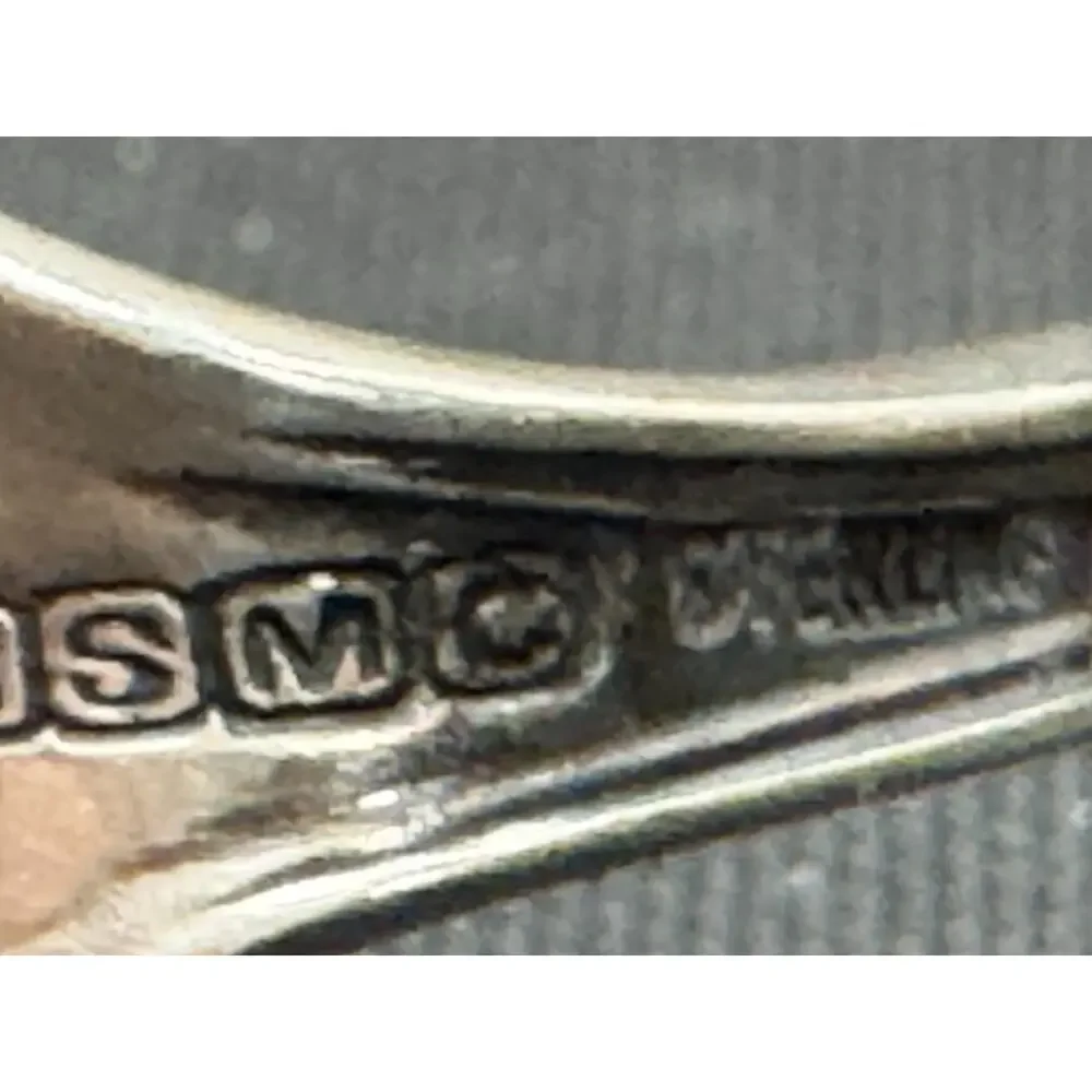 Vintage SSMC Sterling Silver Baby Spoon Bent Handle Monogram R Small 3.5
